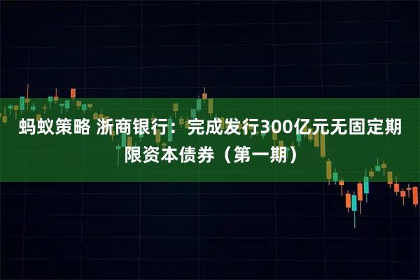 蚂蚁策略 浙商银行：完成发行300亿元无固定期限资本债券（第一期）